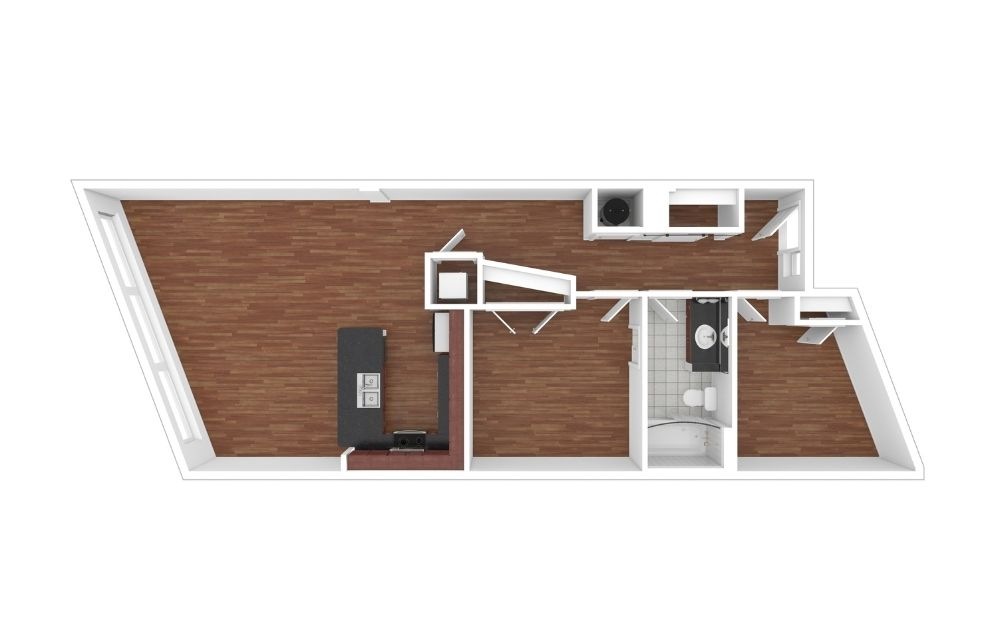 Kahlo - 1 bedroom floorplan layout with 1 bathroom and 980 square feet (Floor 2)