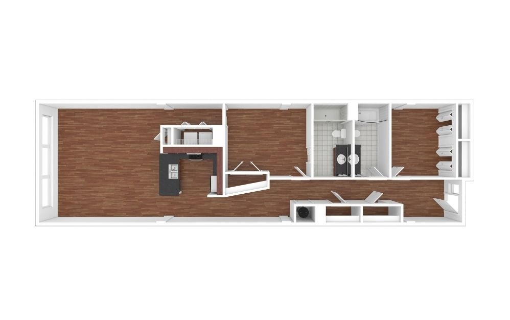 Calder - 2 bedroom floorplan layout with 2 bathrooms and 1375 square feet (Floor 2)